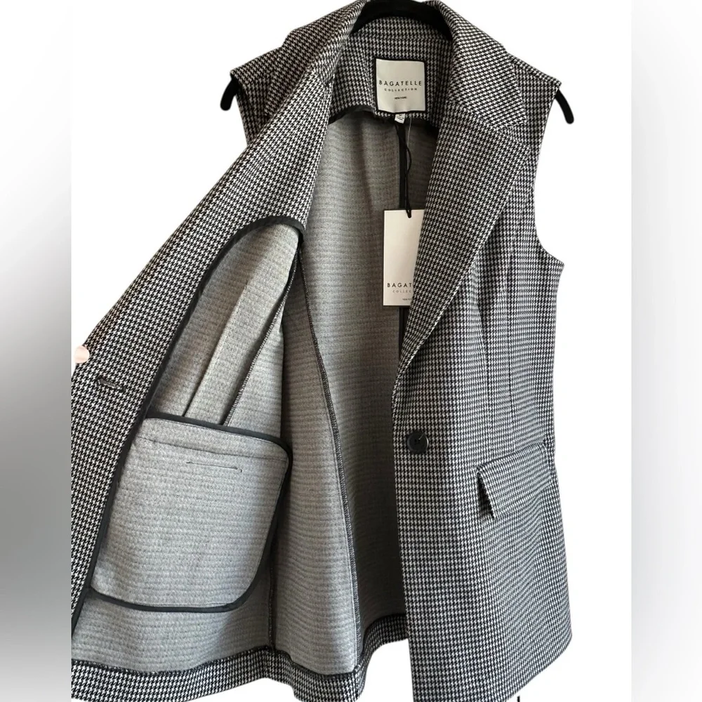 Bagatelle Black and White Houndstooth Vest - Picture 3 of 14